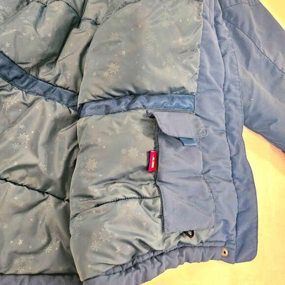 LL Bean VTG 1X XL Ski Jacket Nylon Aqua Blue Women Full Zip Insulated Zip Hood - Picture 8 of 16